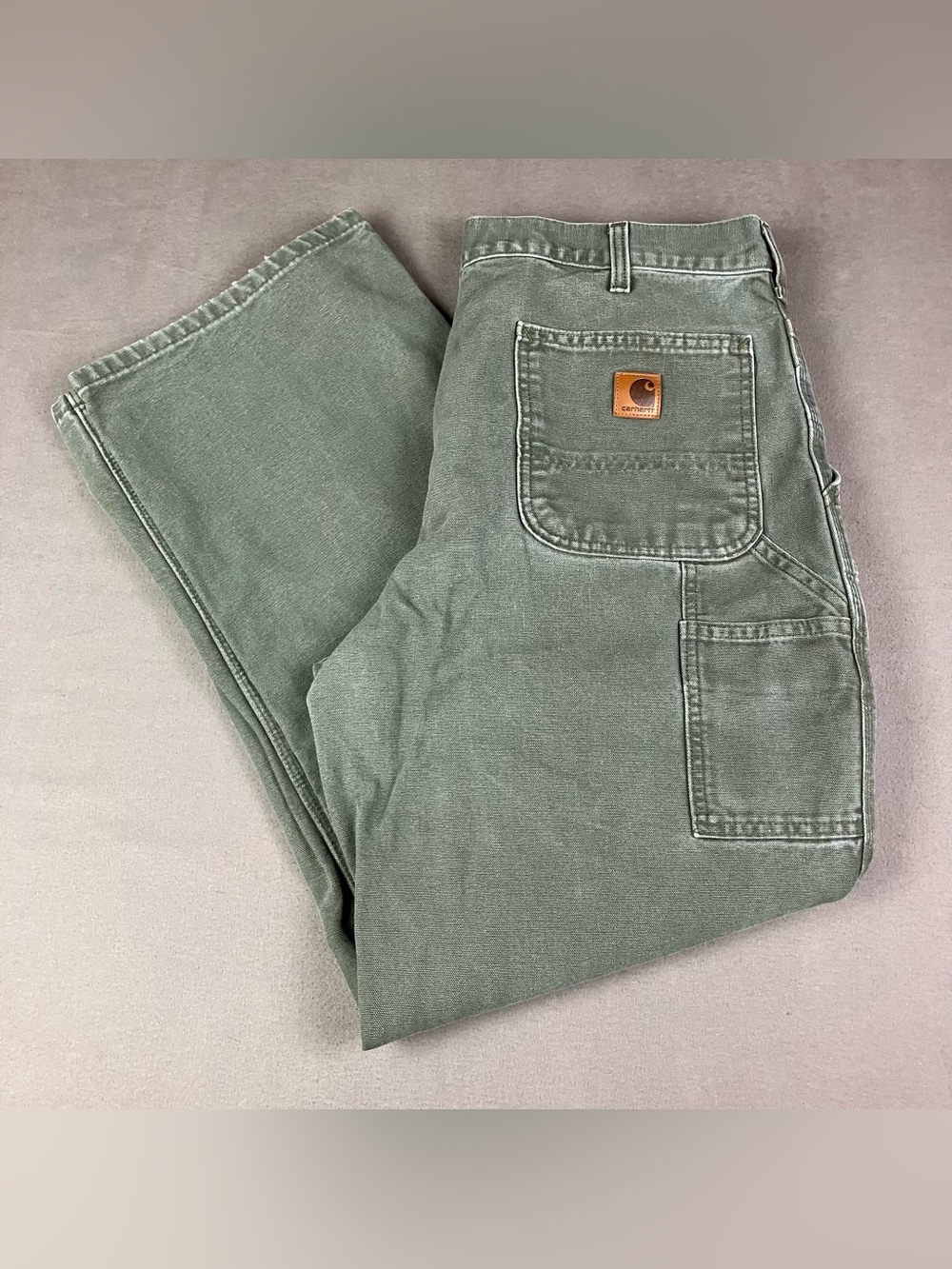 VTG Carhartt Men’s Size 36x32 B11 MOS Green Carpenter Cargo Work Pants